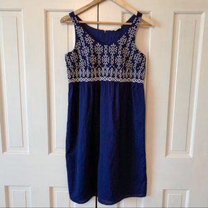 Blue Embroidered Dress